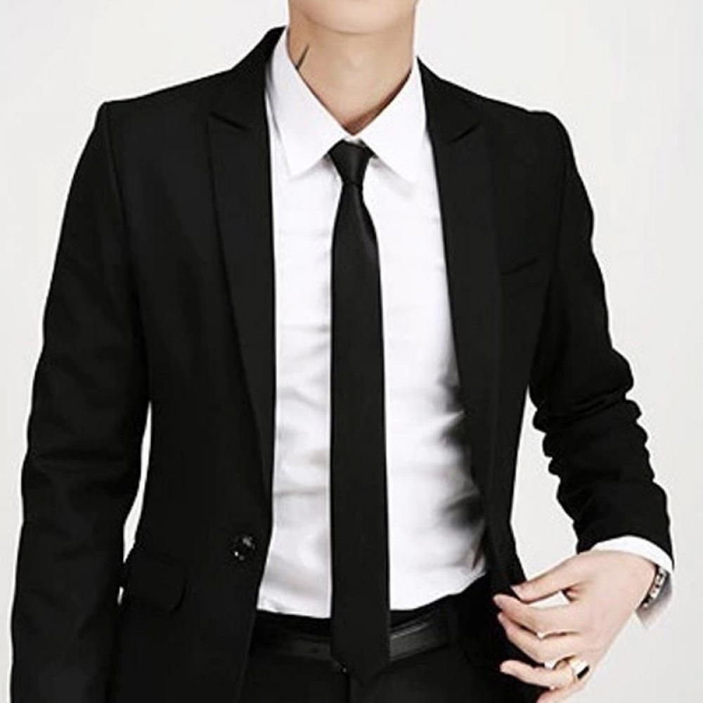 Skinny Tie Men - Mode Casual Slanke Effen Heren Effen