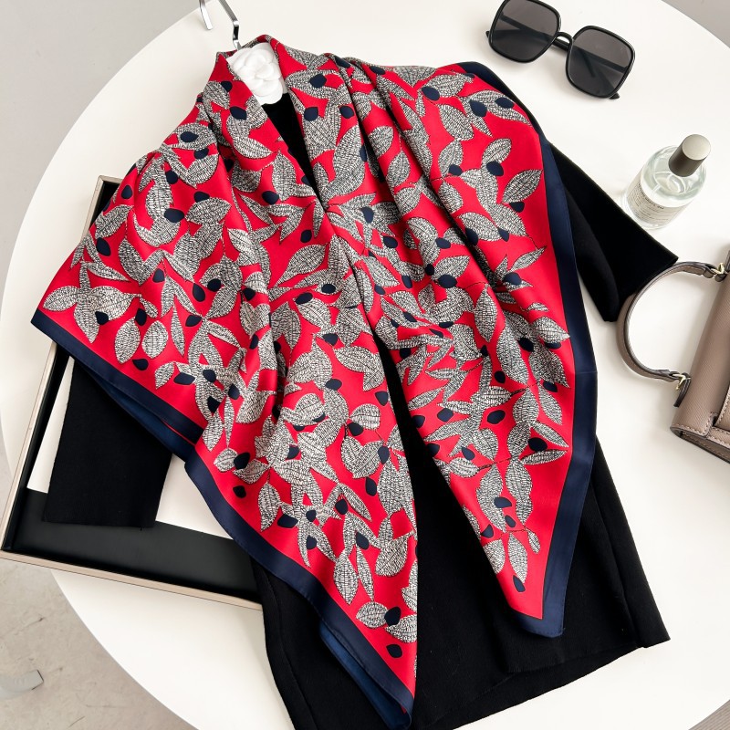 Ascot Neck Scarf - 90 cm vierkante sjaal van hoge