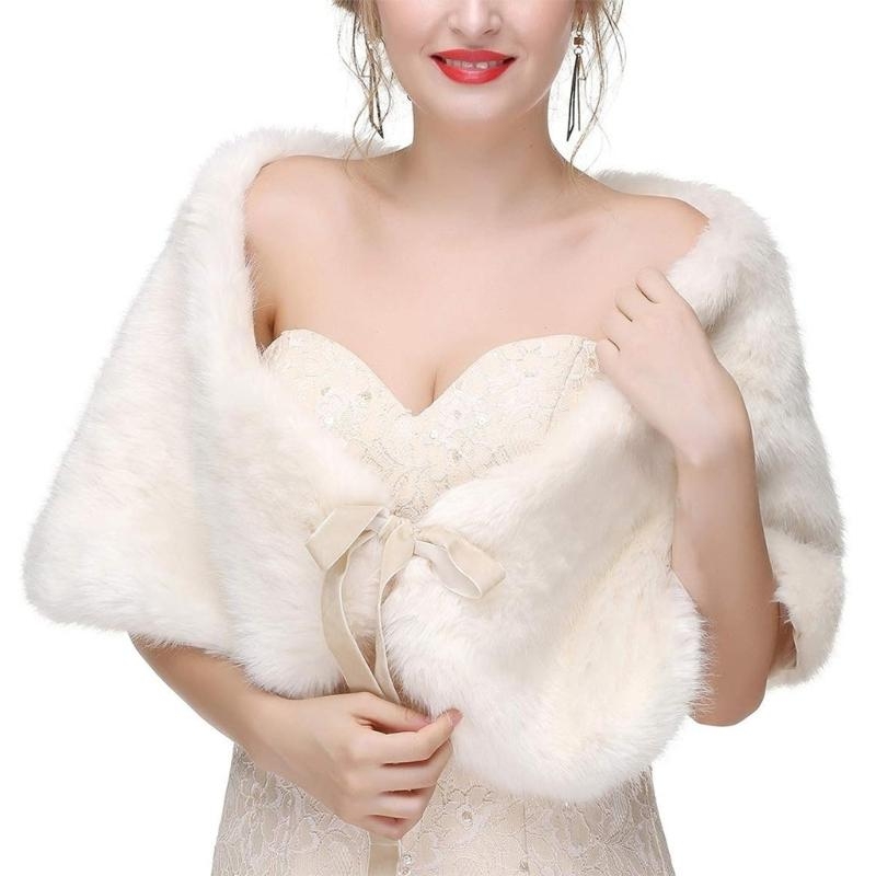 Stole Wedding Shawl - 652F Verfijnde namaakbont stola sjaal voor