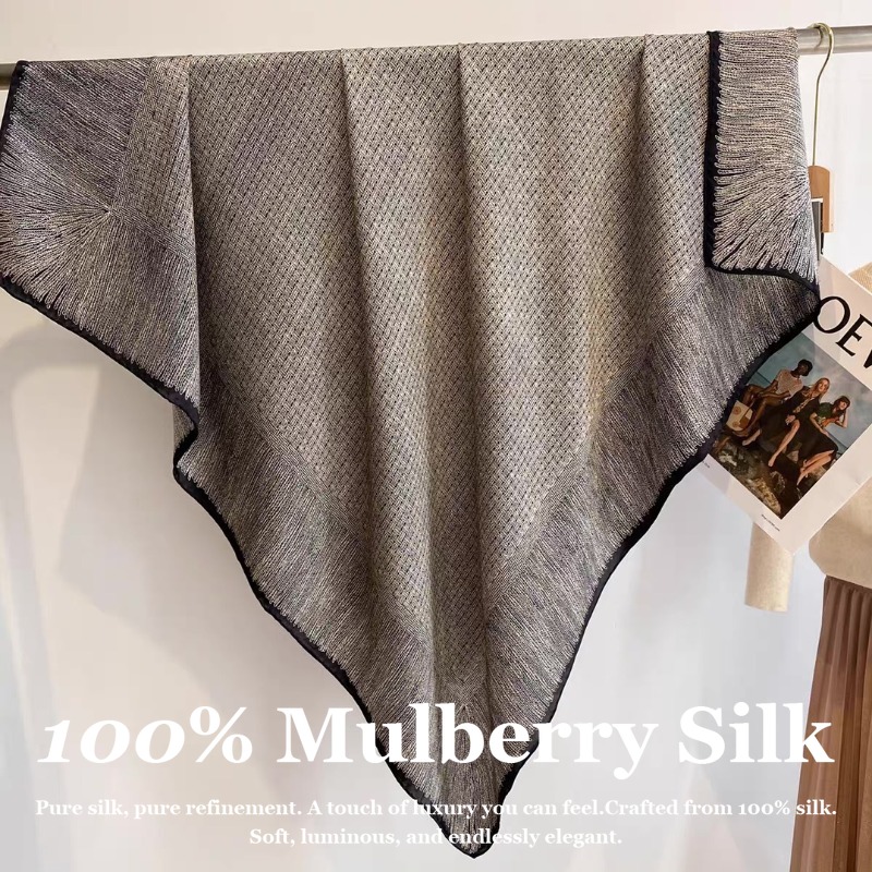 Pashmina Wrap Large - Oversized 110x110cm echte zijden sjaal 100%