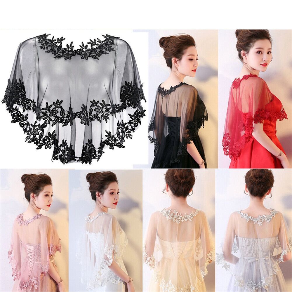 Stole Wedding Shawl - Mode Kant Korte Mouw Schouderophalen Bruids