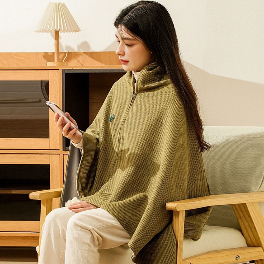 Woven Scarf Blanket - Mode draagbare USB elektrisch verwarmde deken