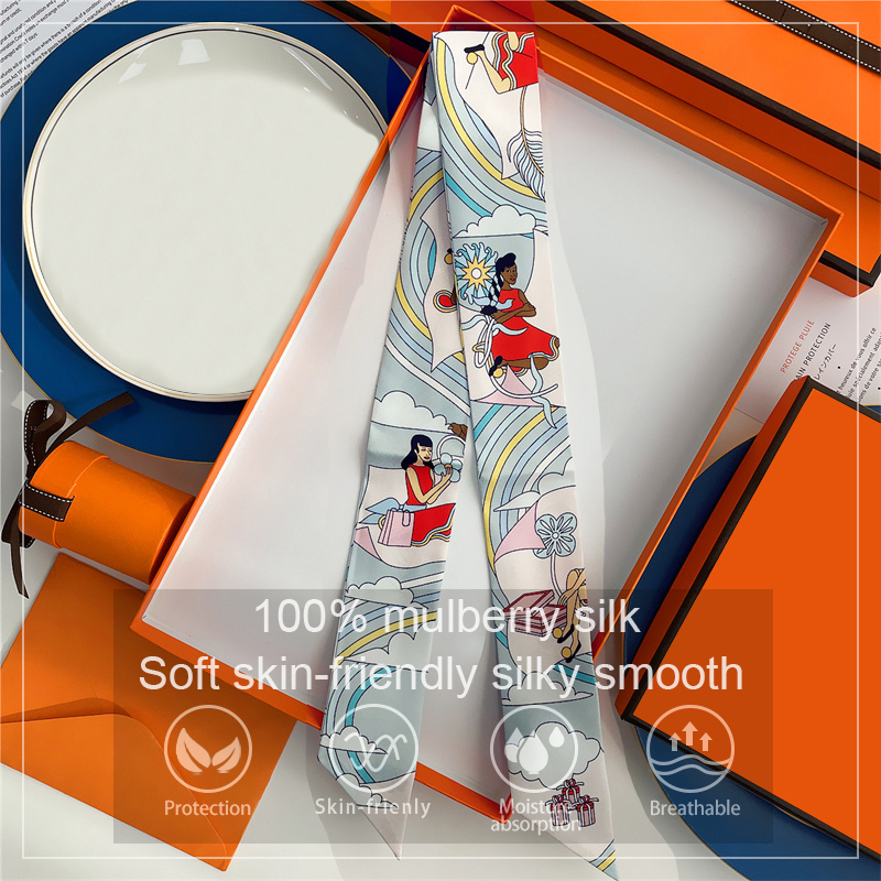 Silk Neck Scarf - Vrouwen 100% Moerbei Zijden Sjaal voor