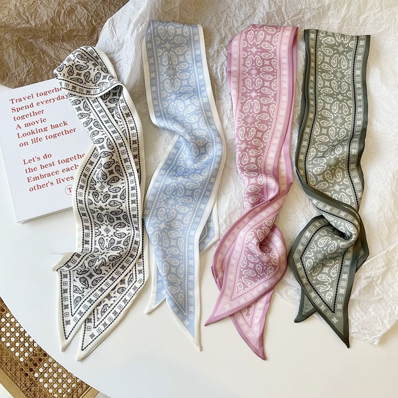 Ascot Neck Scarf - Set Serie Zijde Satijn Sjaal Vrouwen