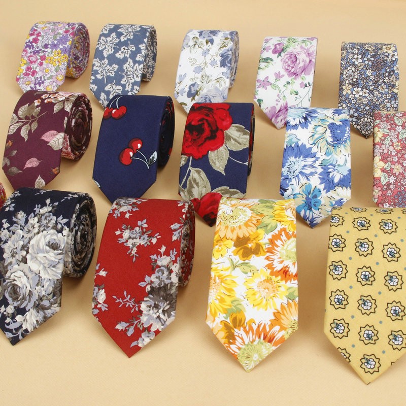 Skinny Tie Men - Gloednieuwe Bloemen Tie Voor Mannen Smalle