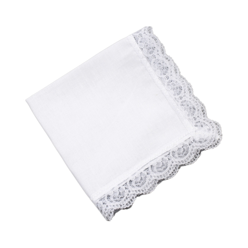 Handkerchief Cotton Men - D0UB Lichtgewicht witte zakdoek Katoenen kanten