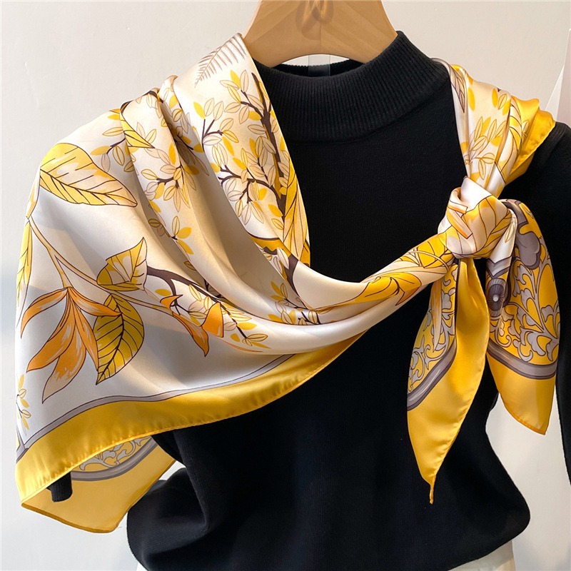 Face Scarf Mask - 1pcs 70cm Fallen Leaf Herfst Gele