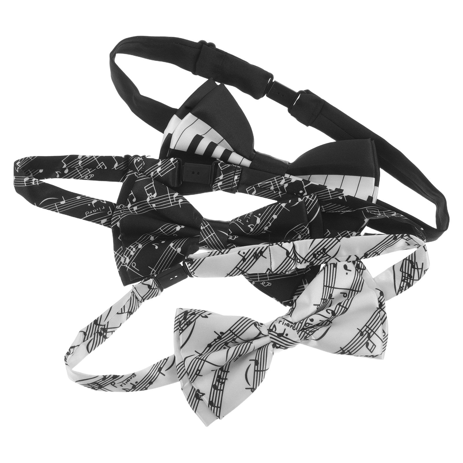 Bow Tie Pre Tied - 3-delige muzieknoot vlinderdas set, voorgeknoopt, voor