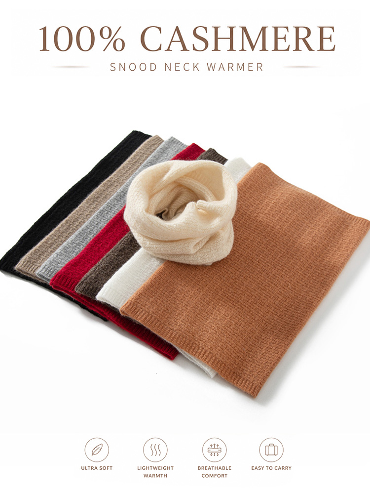 Infinity Scarf Knit - 100% Pure Kasjmier Wafelgebreide Nekwarmer Dames