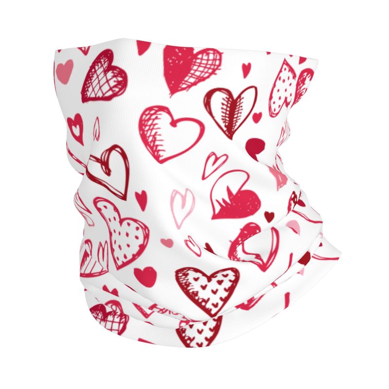 Neck Warmer Tube - Roze Rode Liefdesharten Bandana Nekwarmer Dames
