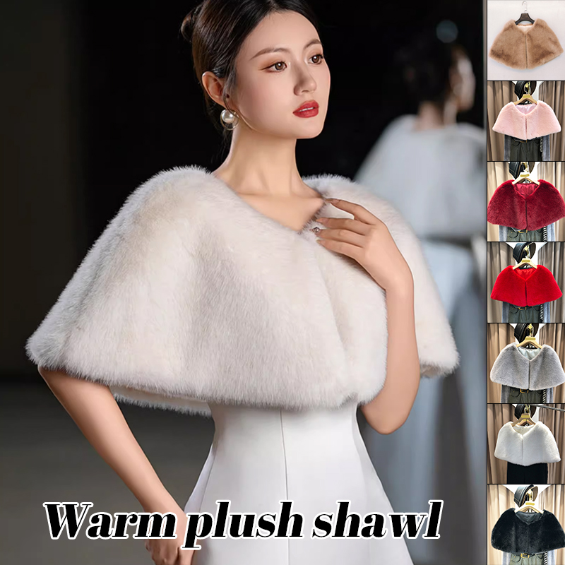 Stole Wedding Shawl - Vrouwen Winter Nepbont Sjaal Elegante Bruids