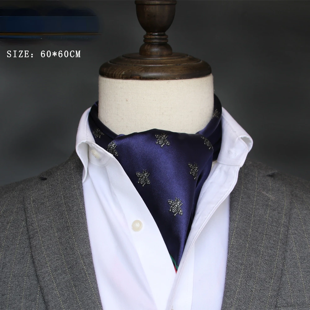 Ascot Neck Scarf - Britse Heren Zijden Sjaal Kleine Vierkante