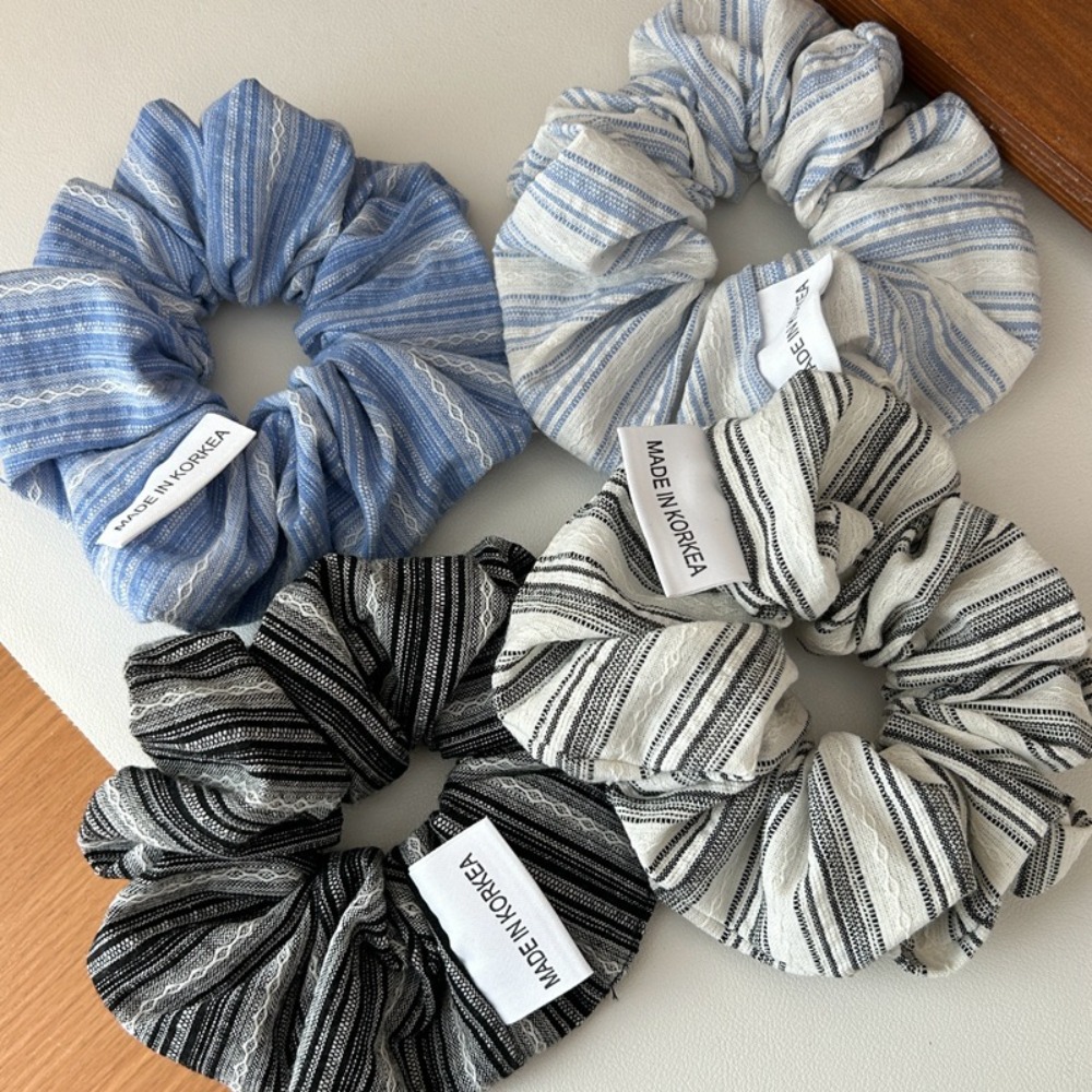 Silk Tie Striped - 2025 Korea Mode Streep Haar Elastiekjes