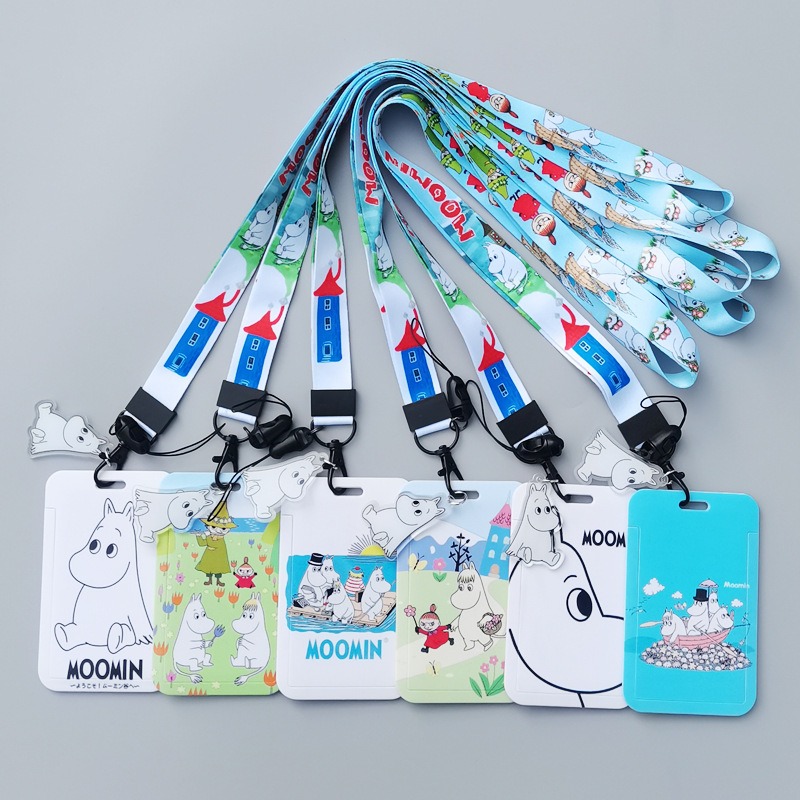 Lanyard Badge Holder - Moomin Cartoon harde kaarthouder met hittetransferprint,