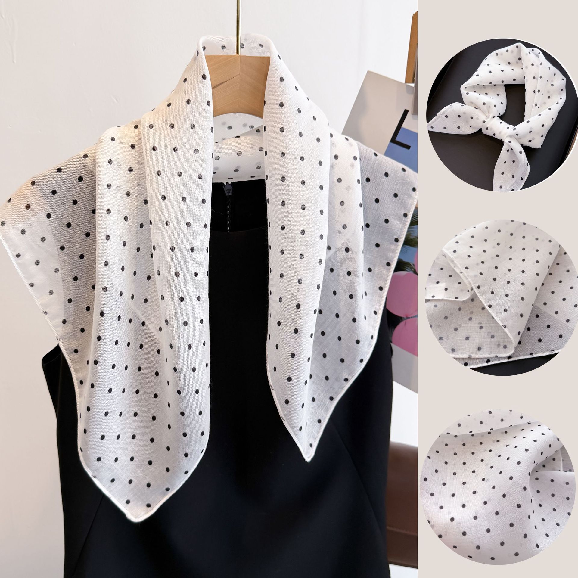 Bandana Cotton - 50 cm katoenen linnen vierkante sjaal