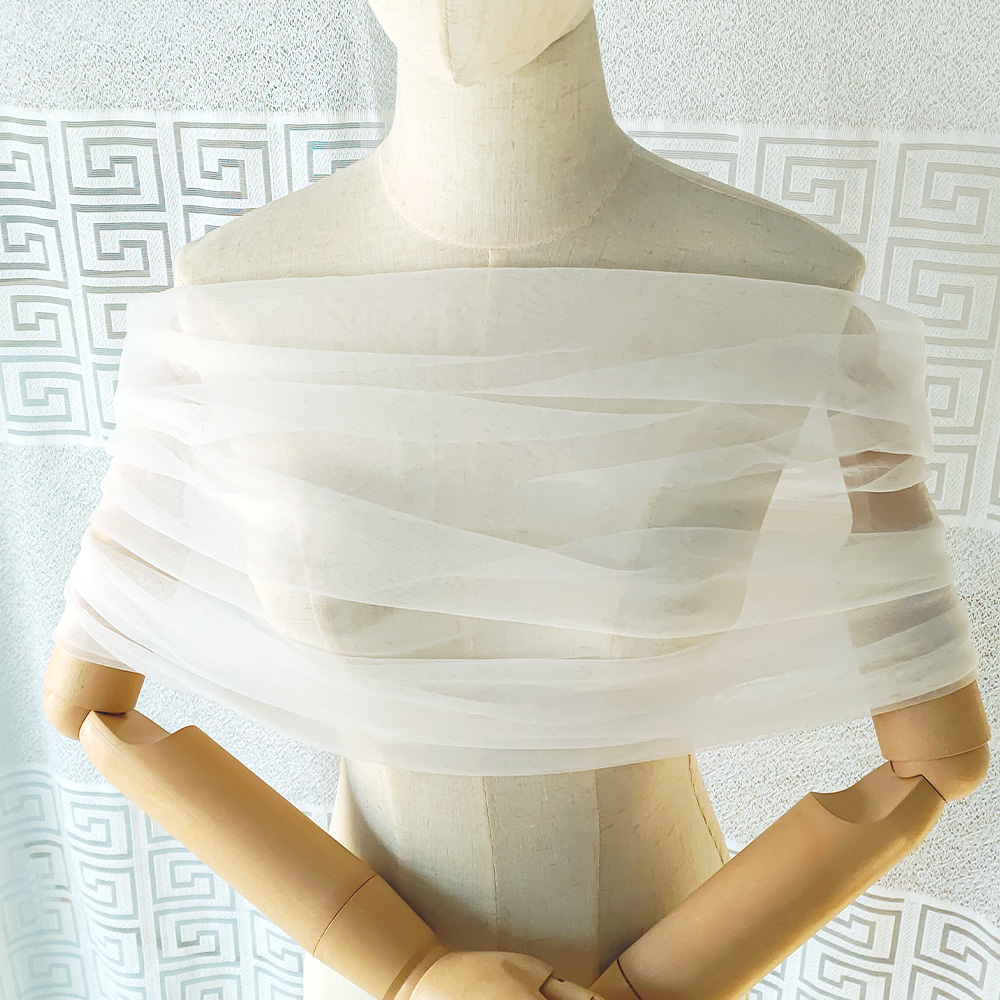 Stole Wedding Shawl - Vrouwen geplooide tule pure wrap bruiloft