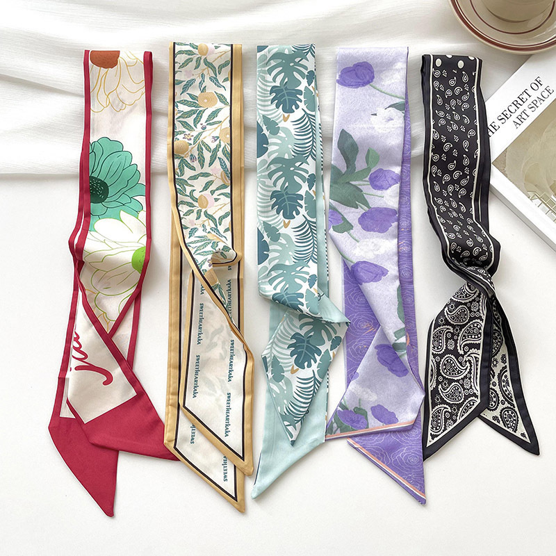 Ascot Neck Scarf - Nieuwe luxe merkmodel kleine zijden sjaal