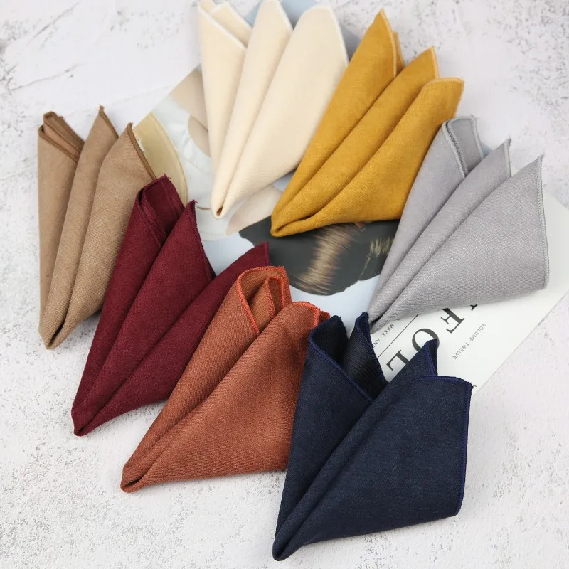 Pocket Square Set - 24 cm zakdoek voor heren, effen