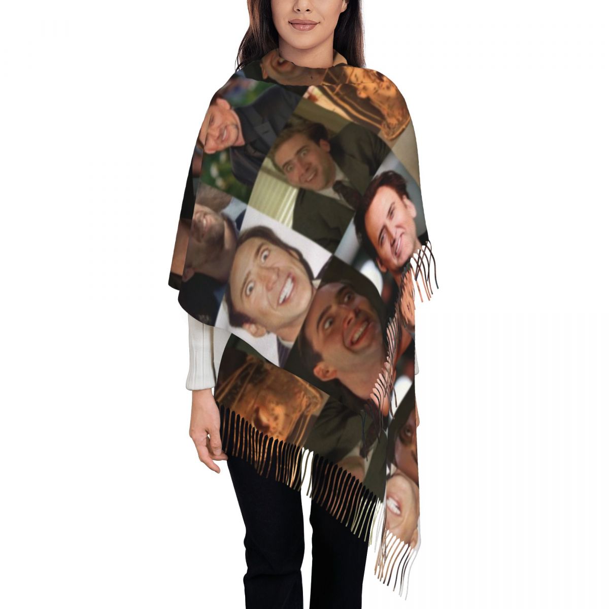 Nicolas Cage Grappig Gezicht M - Pashmina Wrap Large recensie en prijs