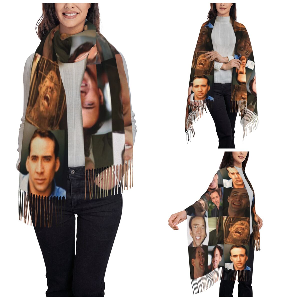 Nicolas Cage Grappig Gezicht M - Pashmina Wrap Large recensie en prijs