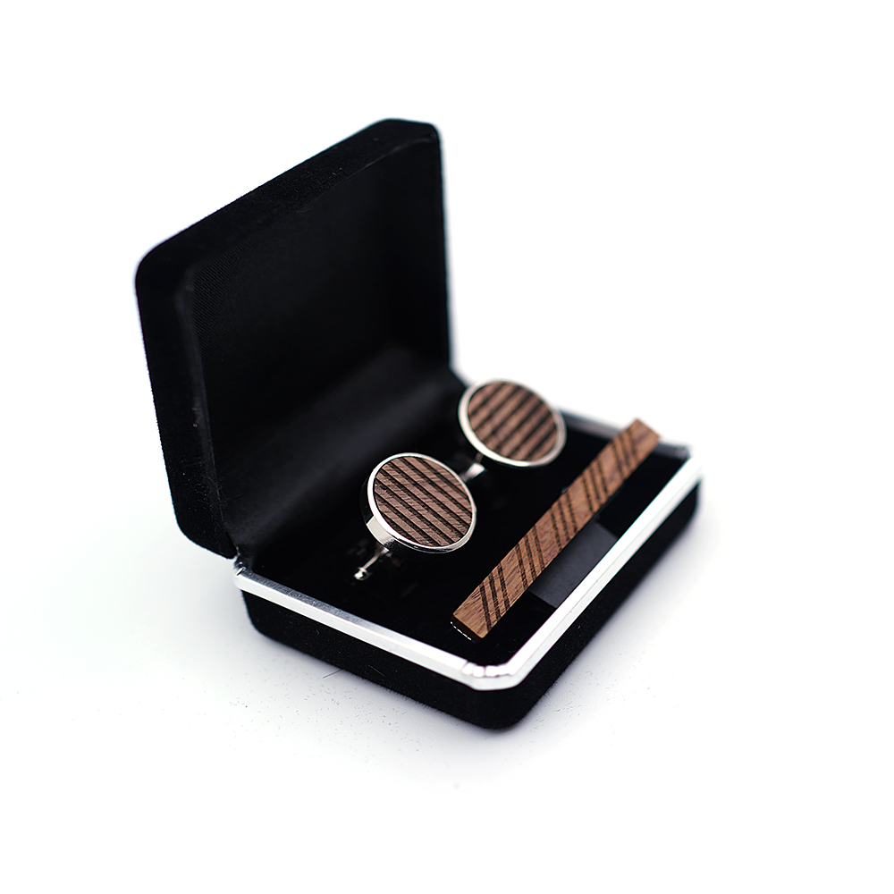 Hoge Kwaliteit Hout Manchetkno - Tie Bar Set Gift recensie en prijs