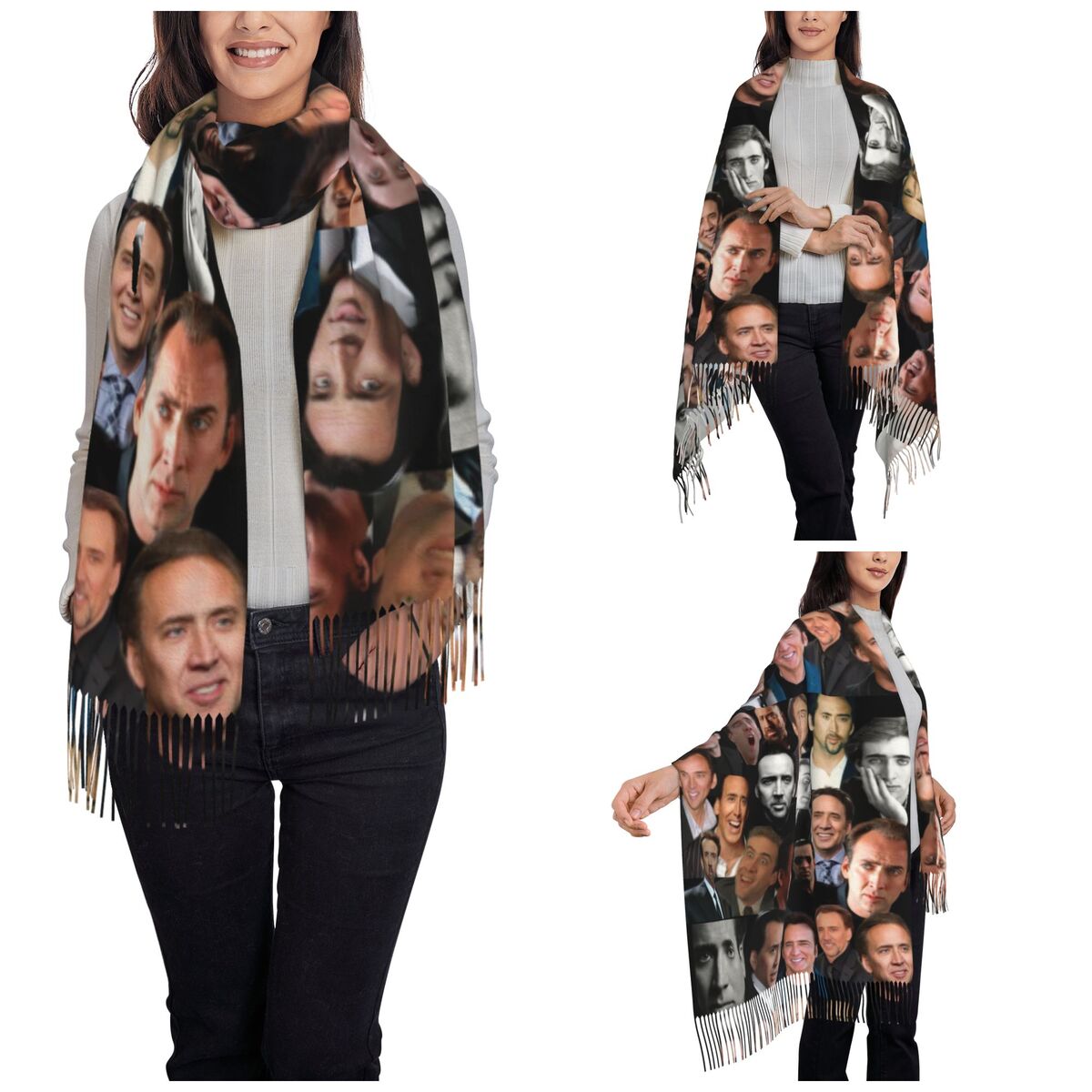 Nicolas Cage Colllage Sjaal Wr - Pashmina Wrap Large recensie en prijs