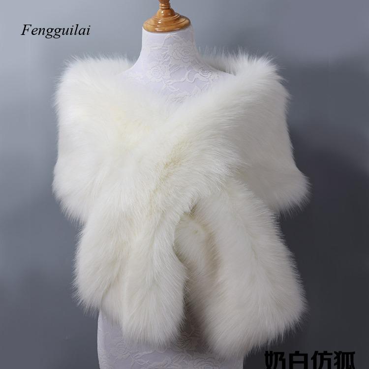 Witte imitatiebont sjaal voor  - Stole Wedding Shawl recensie en prijs