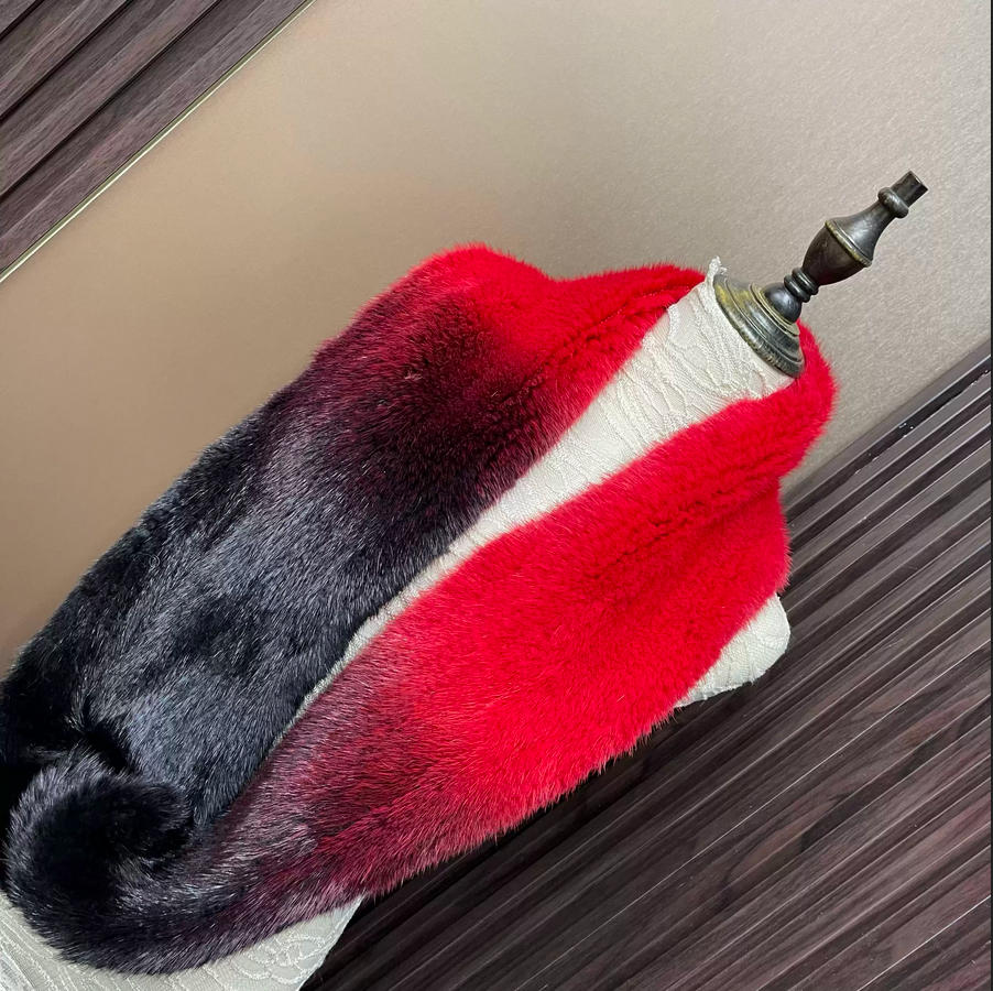 Ombre kleur echte nertsbont sj - Infinity Scarf Knit recensie en prijs
