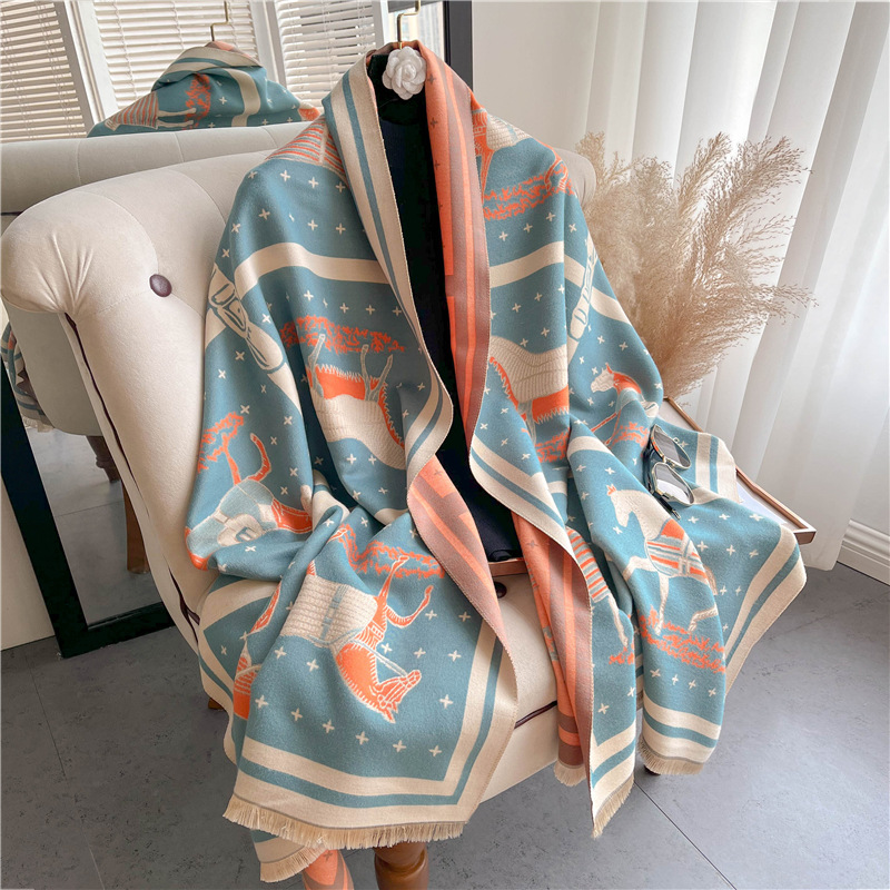 Luxe Paard Print Dikke Kasjmie - Woven Scarf Blanket recensie en prijs