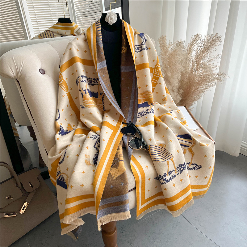 Luxe Paard Print Dikke Kasjmie - Woven Scarf Blanket recensie en prijs