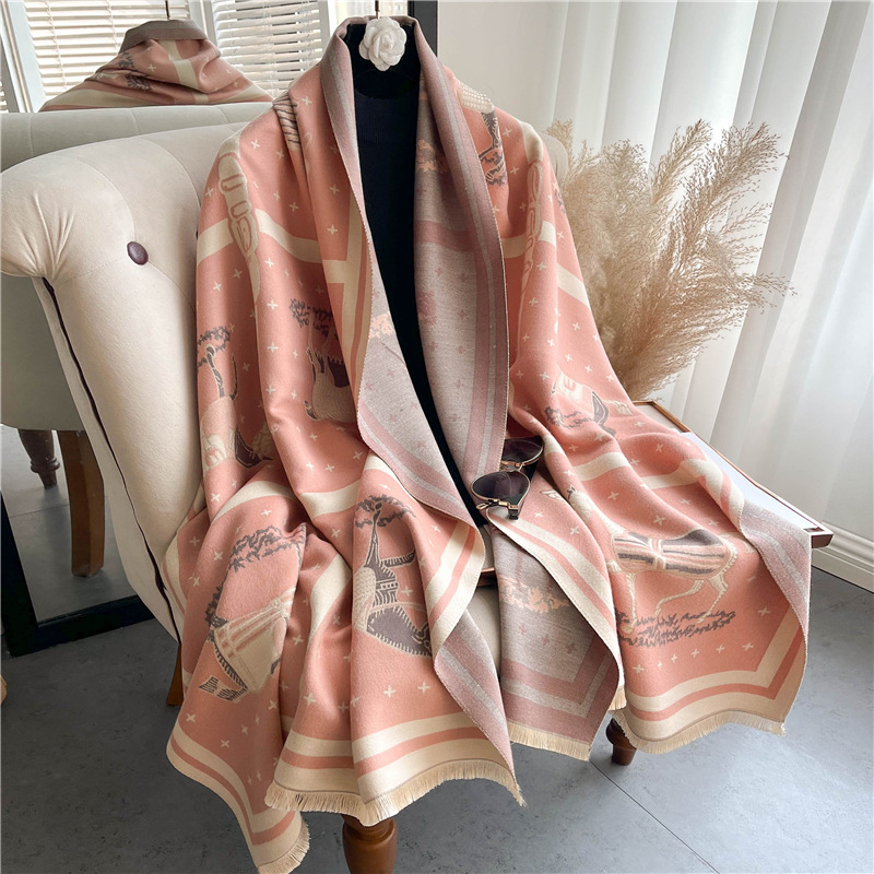 Luxe Paard Print Dikke Kasjmie - Woven Scarf Blanket recensie en prijs