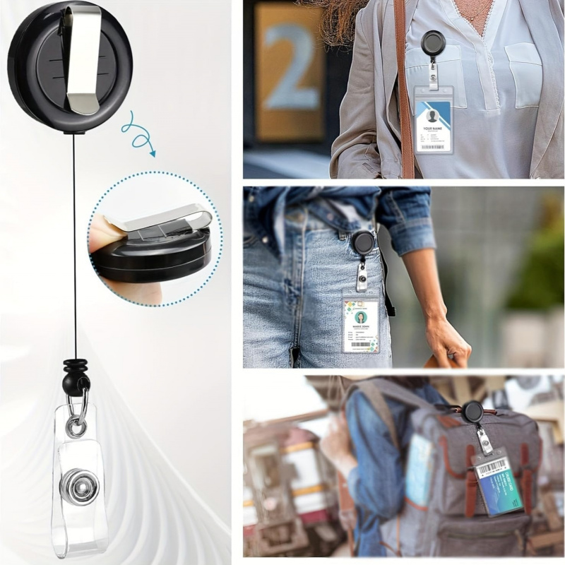 4 STUKS Lanyard Zwart Intrekba - Lanyard Badge Holder recensie en prijs