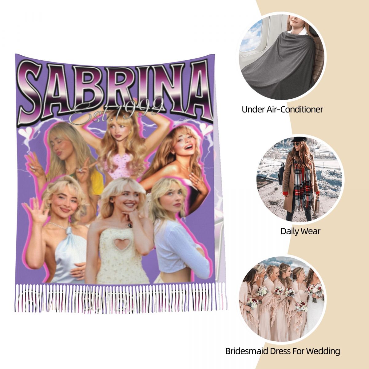 Sabrina Carpenter jaren '90 Sj - Pashmina Wrap Large recensie en prijs