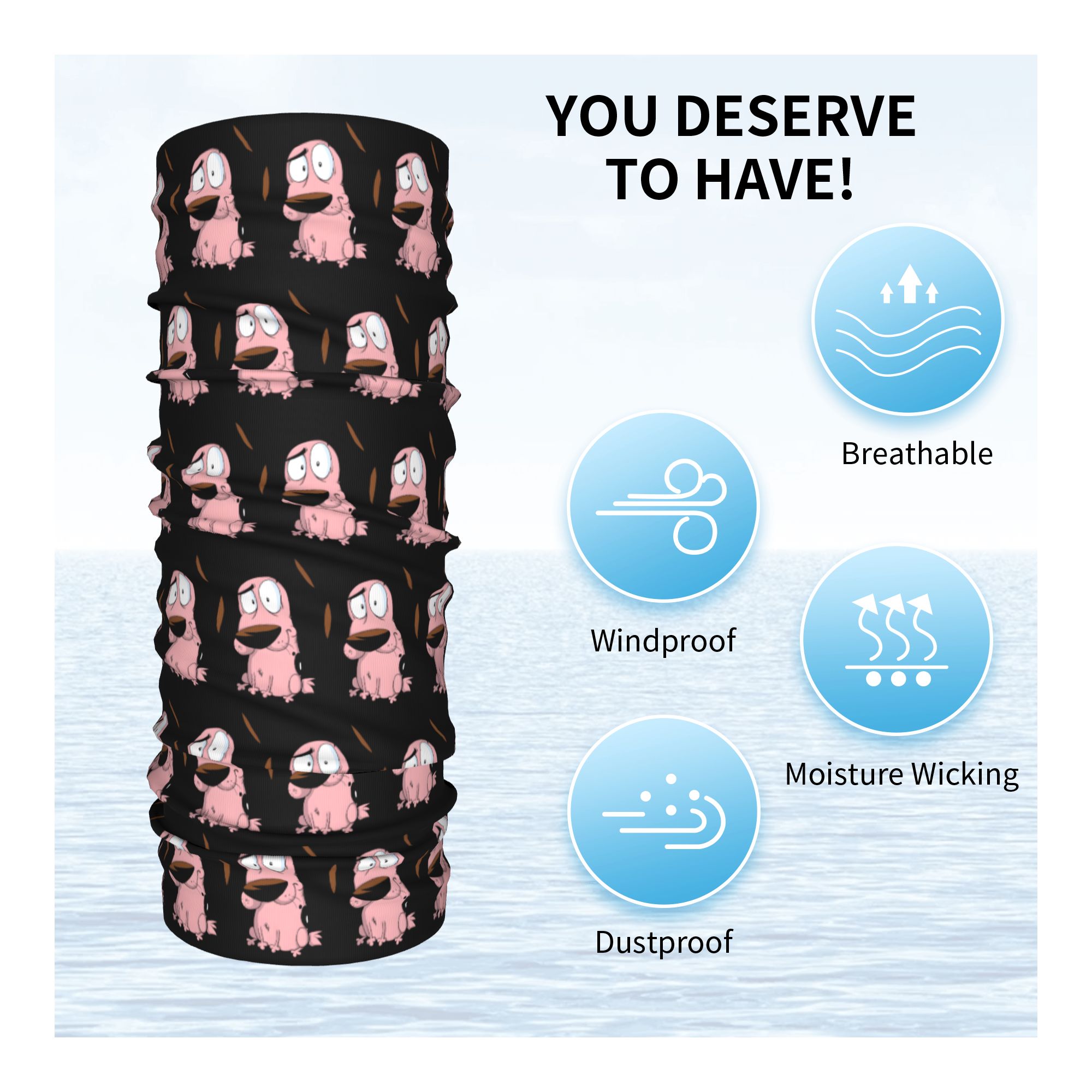 Aangepaste Cartoon Courage Dog - Neck Warmer Tube recensie en prijs