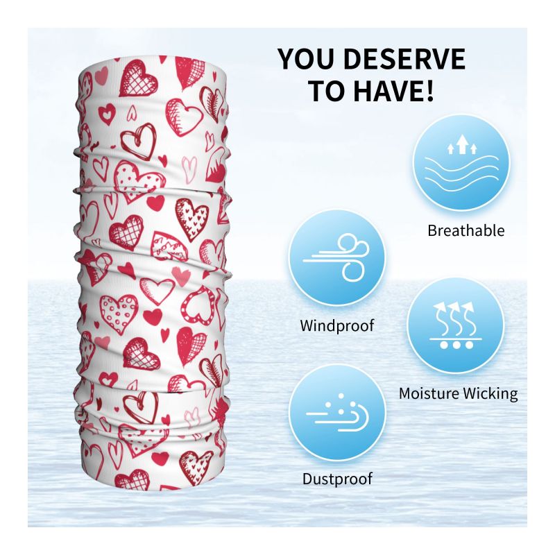 Roze Rode Liefdesharten Bandan - Neck Warmer Tube recensie en prijs