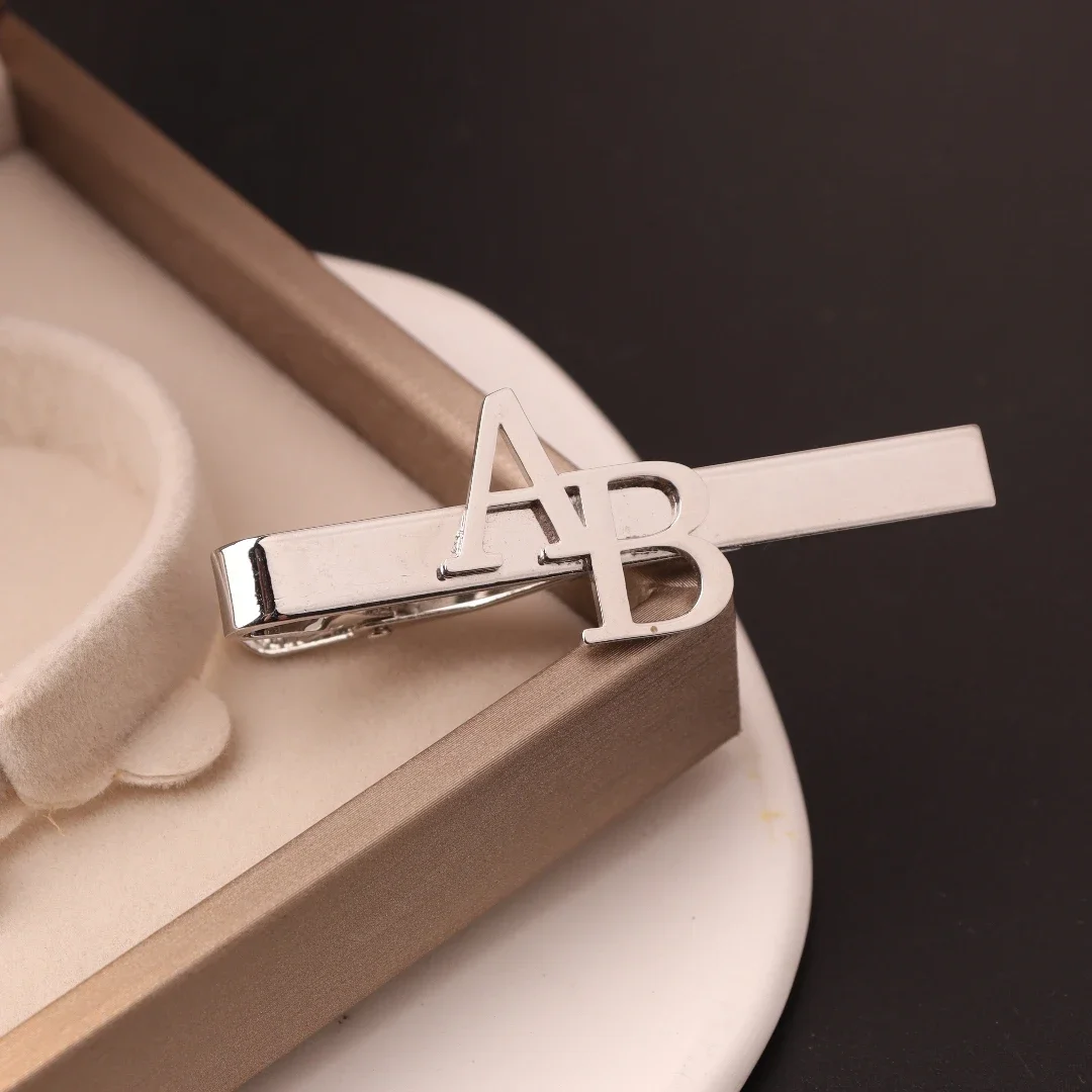 Aangepaste initiële dasspeld v - Tie Clip Silver recensie en prijs