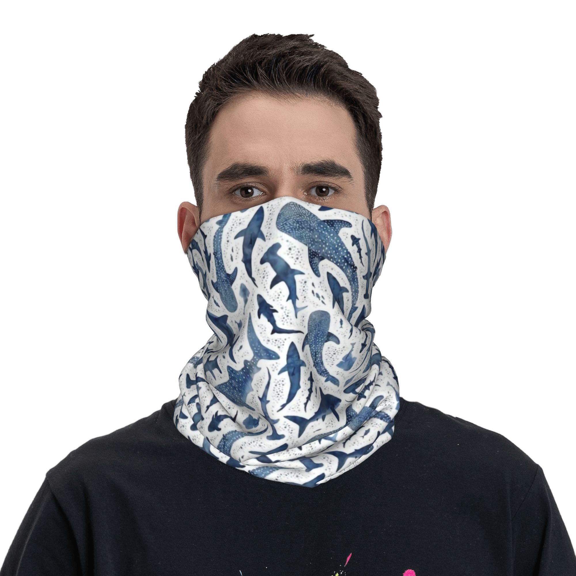 Aangepaste blauwe aquarel haai - Neck Warmer Tube recensie en prijs