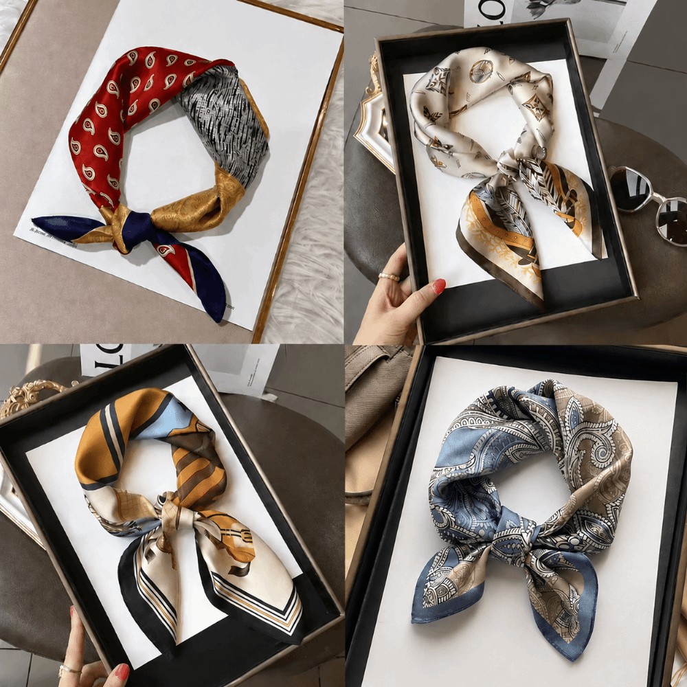 Zijden materiaal zijden vierka - Scarf Silk Square recensie en prijs