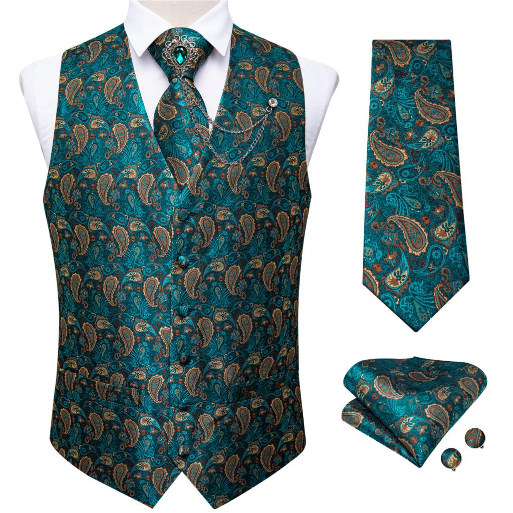 Nieuwe Teal Green Paisley Form - Pocket Square Set recensie en prijs