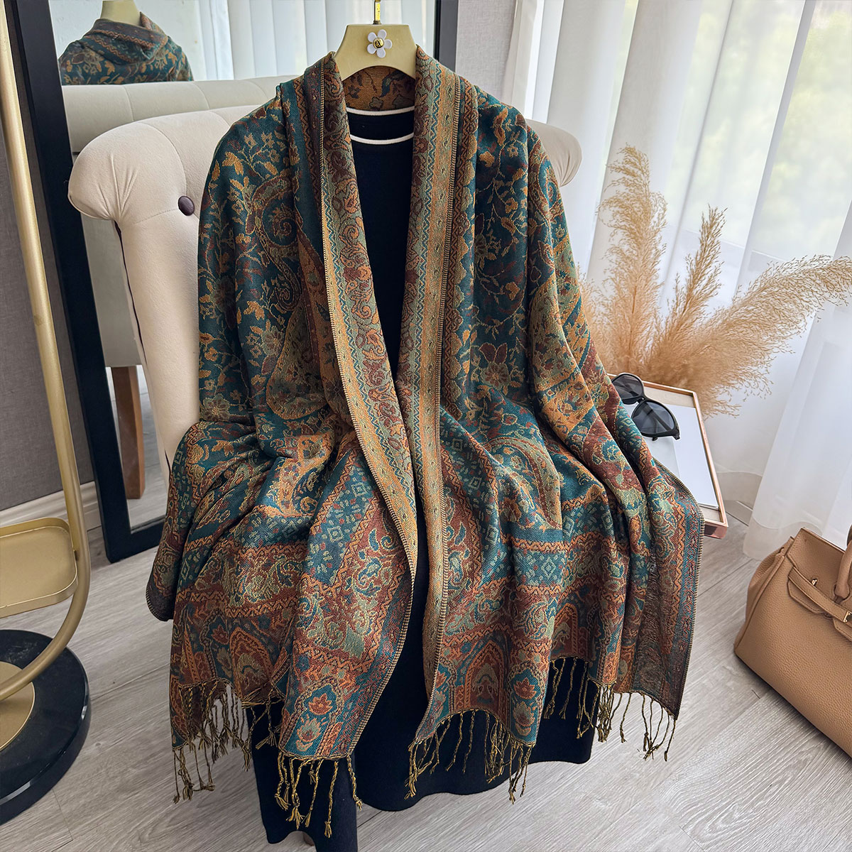 2025 Kwastje Deken Ontwerp Etn - Woven Scarf Blanket recensie en prijs