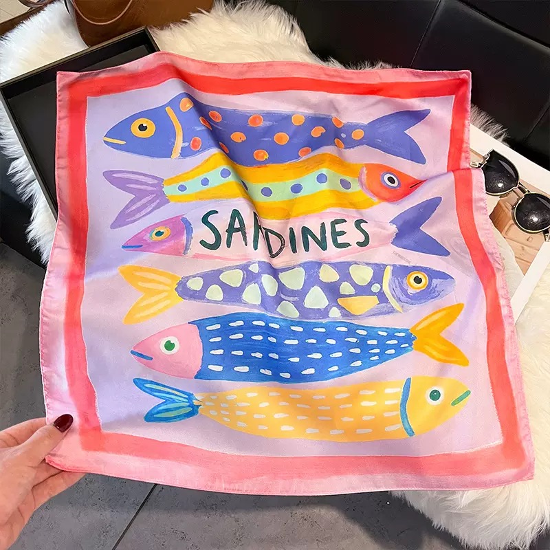 Mode Vis Patroon Vierkante Zij - Scarf Silk Square recensie en prijs
