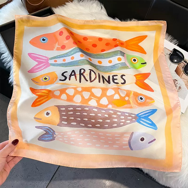 Mode Vis Patroon Vierkante Zij - Scarf Silk Square recensie en prijs