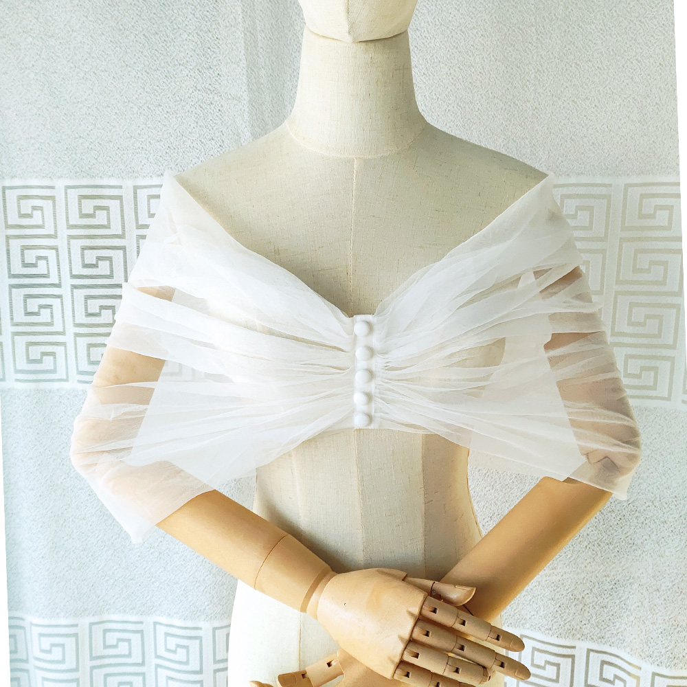 Vrouwen geplooide tule pure wr - Stole Wedding Shawl recensie en prijs