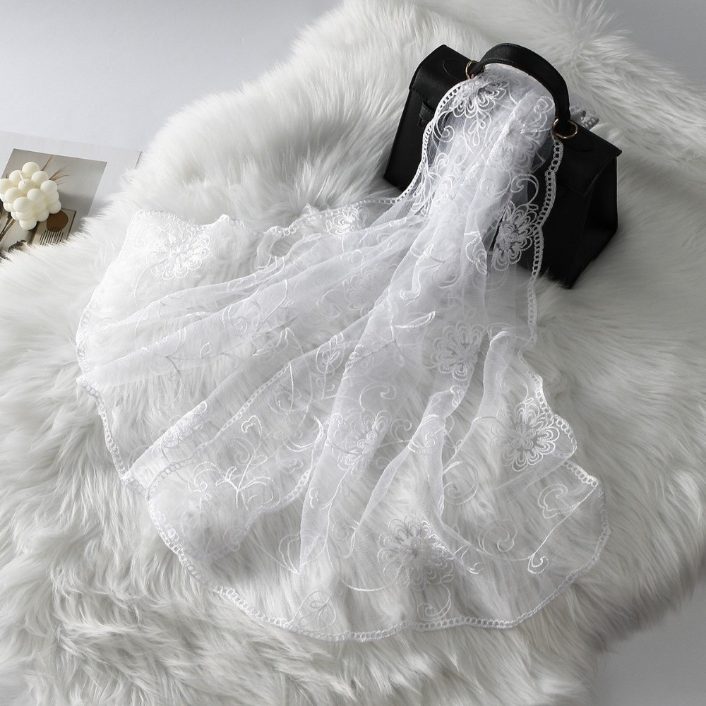 Kanten sjaal Geborduurde bloem - Stole Wedding Shawl recensie en prijs